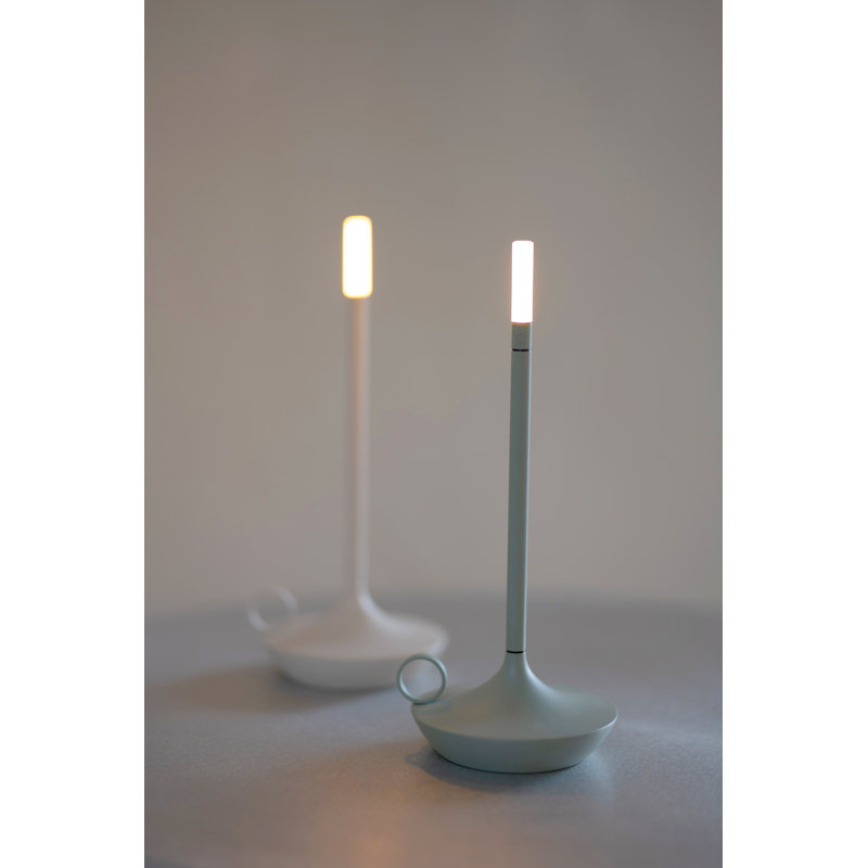 Candle-Inspired Portable Rechargeable Lamp - Wick, Sage Green, 10.2" H x 4.7" W x 4.7" D