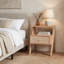 Mina Rattan 1 Drawer Wooden Bedside Cabinet - Natural Effect
