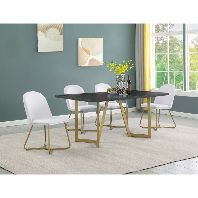 Ensemble repas pour 4 personnes Jakus, Noir, Blanc
