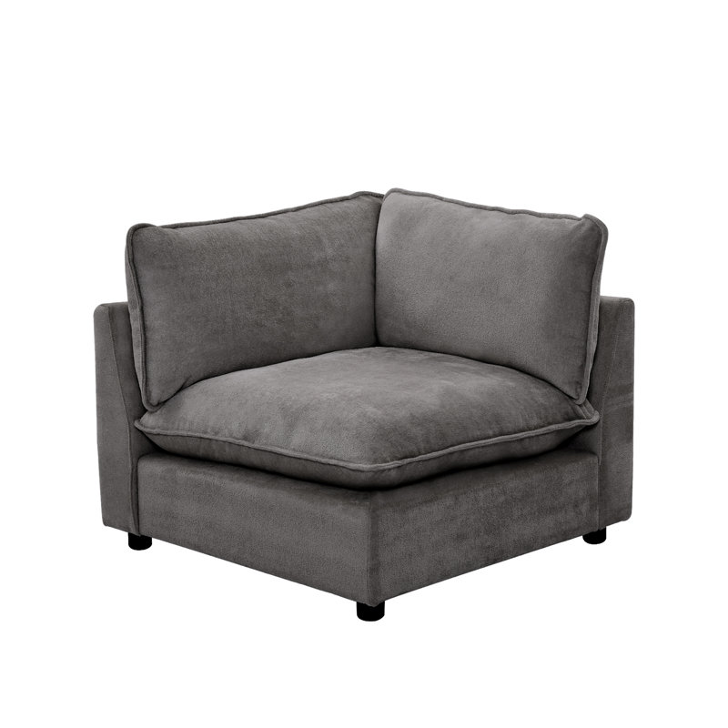 Canapé modulaire 37,4 po Heffernan, Chenille grise foncée