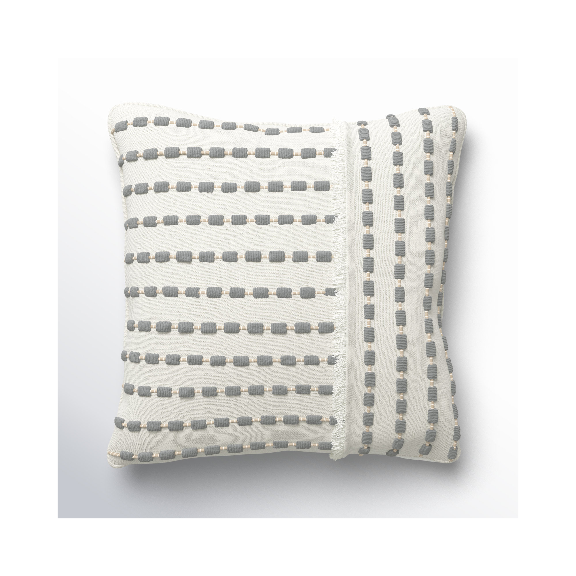 Jaden Embroidered Throw Pillow, Gray