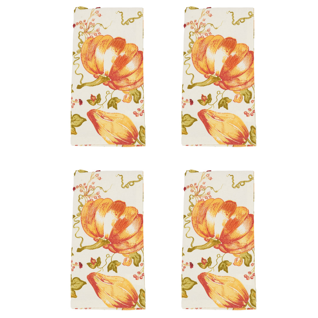 Pumpkin Design Table Napkins (Set of 4) Saro