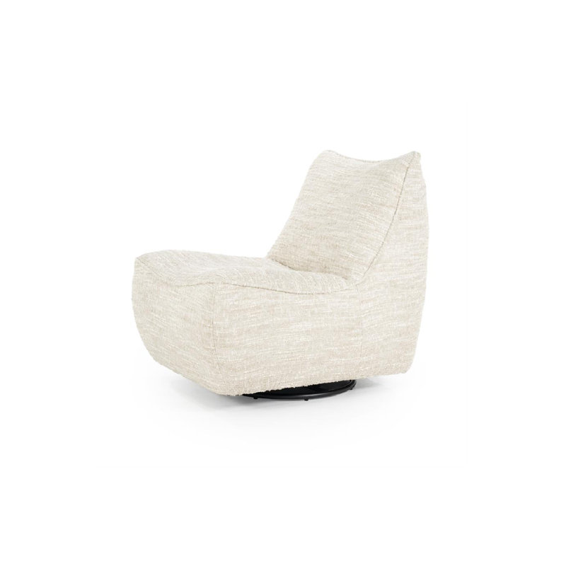 Accent Chair Swivel Lounge Chair, Beige Fabric