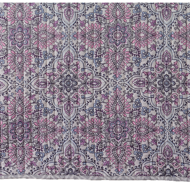 Bhavya Damask Quilt, Full/Double Quilt + 2 Shams