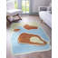 Tapis bleu en laine touffeté à la main Joelly-1657079718