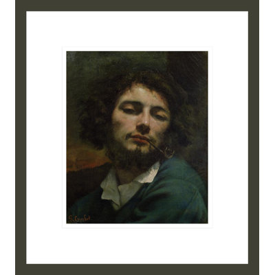 Autoportrait ou «The man with a tuyau» par Gustave Courbet, impression giclée sur cadre