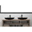 Lavabo de salle de bain rectangulaire noir mat - L 14,38 po x l 22,25 po H 4-3 / 8 po, verre tendance et robinet H 4,05 po