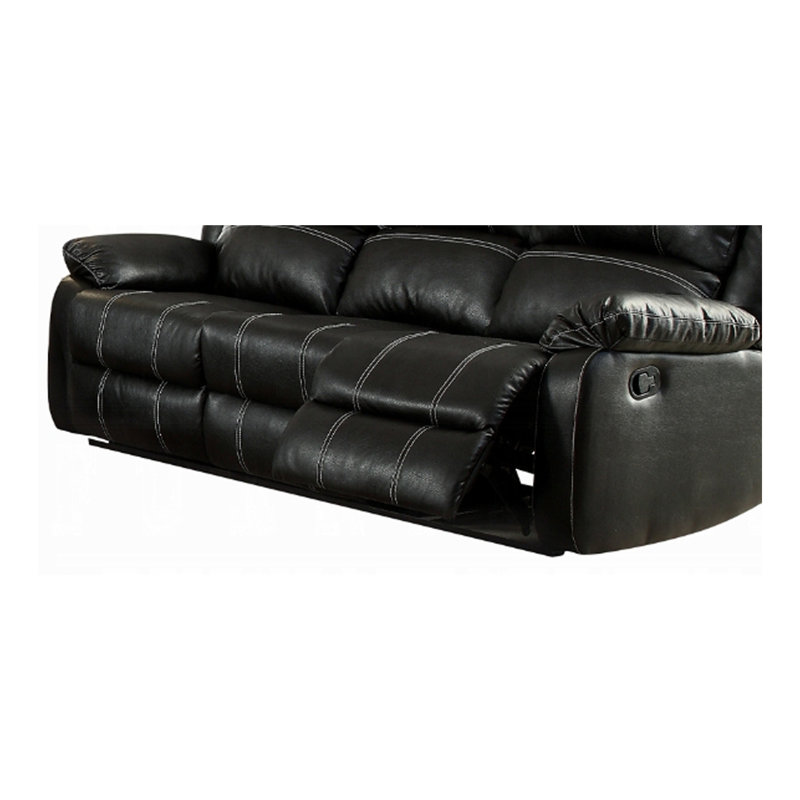 Canapé en cuir synthétique Zuriel, Noir