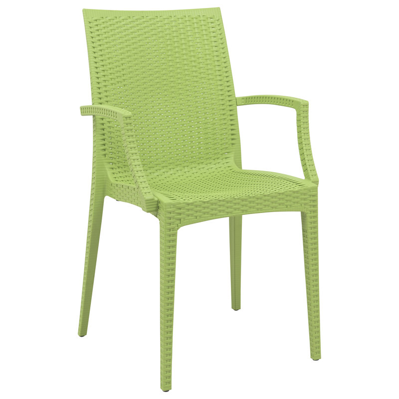 Mace No-Assembly Stackable Patio Armchair – Modern All-Weather Weave Dining Chair – Waterproof & Sturdy Polypropylene Seating for Garden & Balcony