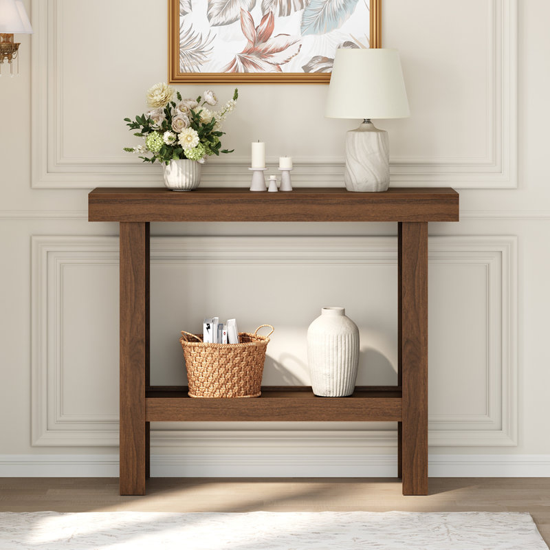 Console avec rangement Herron, Brun, 31.5" H x 39.4" W x 11.8" D