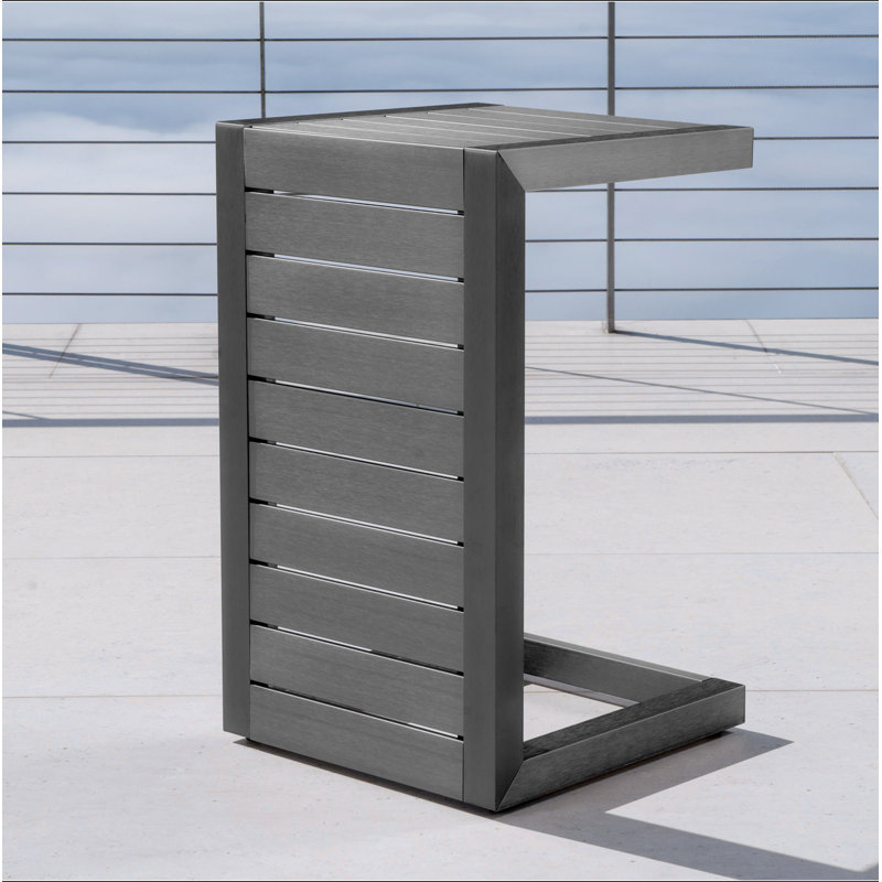 CAPE CORAL ALU C-SHAPED TABLE GREY, Gray
