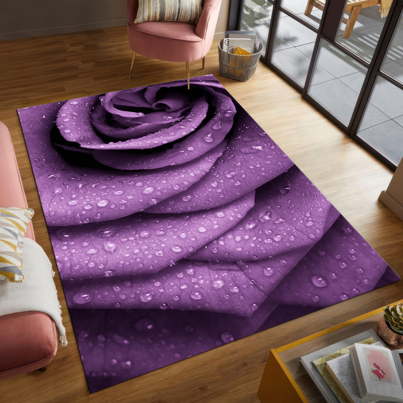 Chic Soft Non-Woven Rug with Exquisite Oriental Floral Design for Interior Decor Enhancement, Rectangle 5'11" x 9'2"
