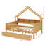 Lits plateforme Woodhouse avec DEL, tablettes de rangement, tiroirs et garde-corps-366548718