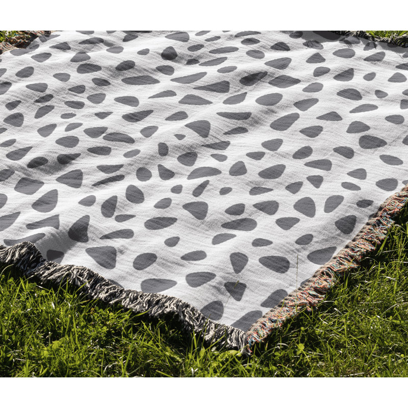 Jeté en coton Kambili, Gris, 50 x 60