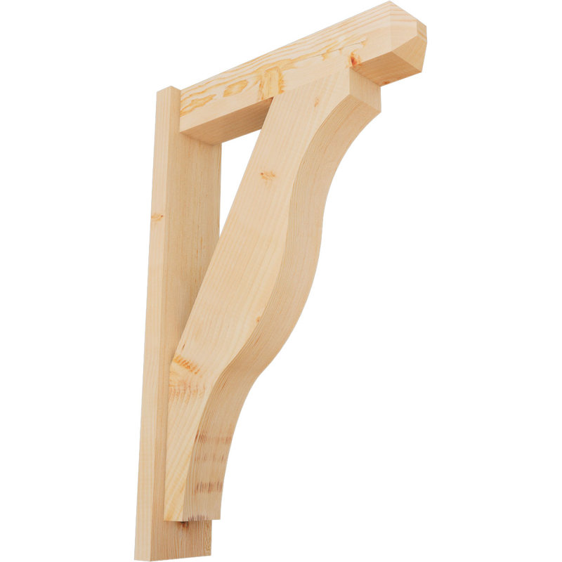 Persienne en bois rustique Funston Craftsman, Sapin Douglas de 5 1/2 po (lisse), P 22 po x H 34 po