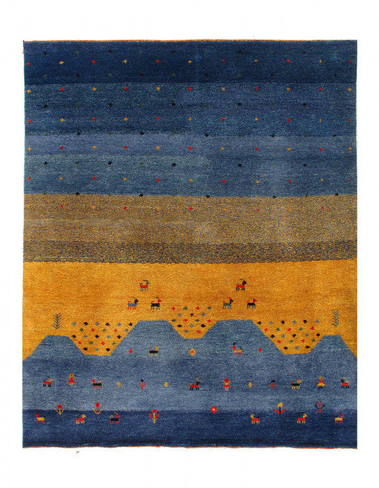Tapis rectangulaire moyen en laine d'agneau Lallah