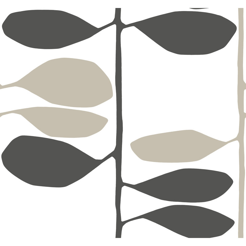 Sculpted Vines Vermillion and Graphite Wallpaper, Black