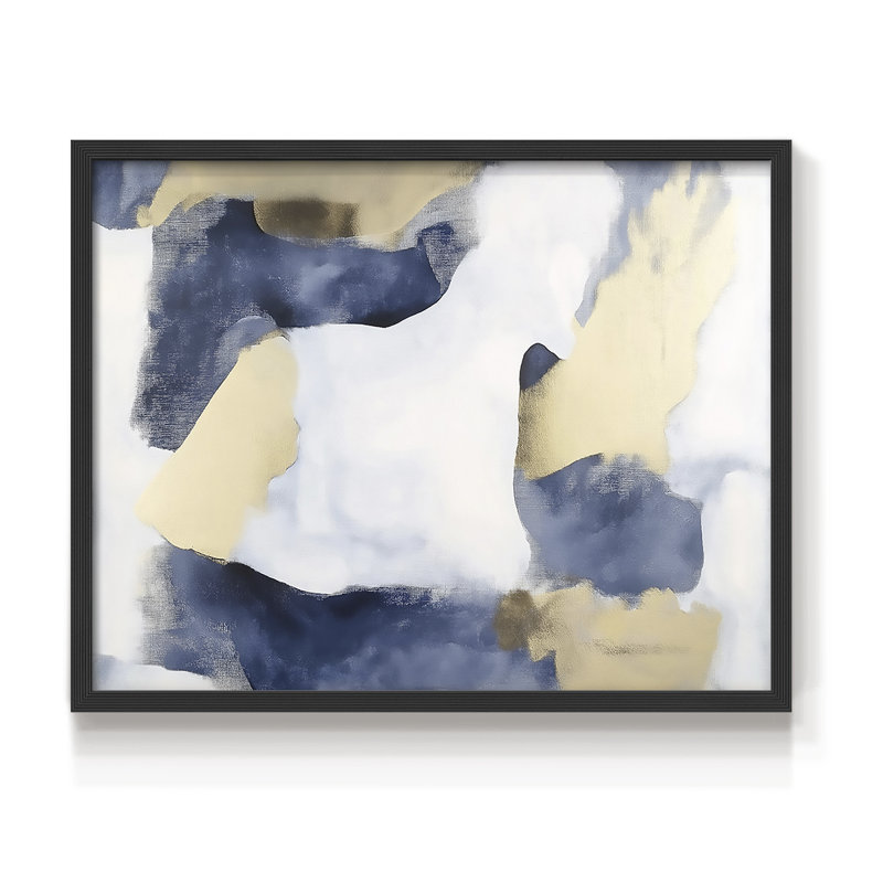 Abstrait, série XLV, reproduction encadrée, H 11 po x l 14 po, Noir, noir, noir, noir