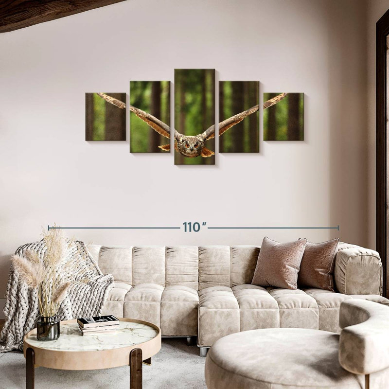 Eurasian Owl, 36" H x 80" W