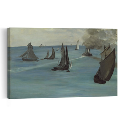 Steamboat Leaving Boulogne, 1864 Contemporary Seascape Wall Art Print by Edouard Manet - 1 Piece Wrapped Canvas Wall Art