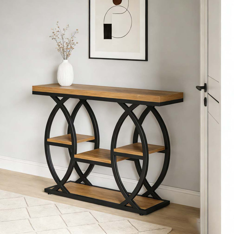 Table d'entrée classique, console pratique, Noir et brun