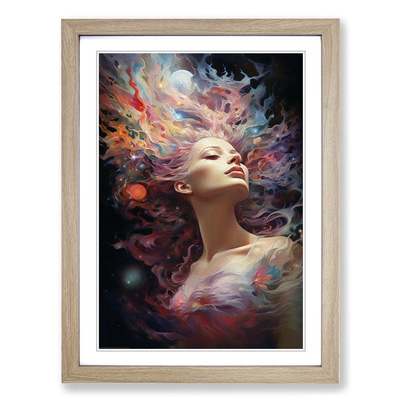 Universe Realism - Single Picture Frame Print on Wood, Oak Framed, 34cm H x 25cm W