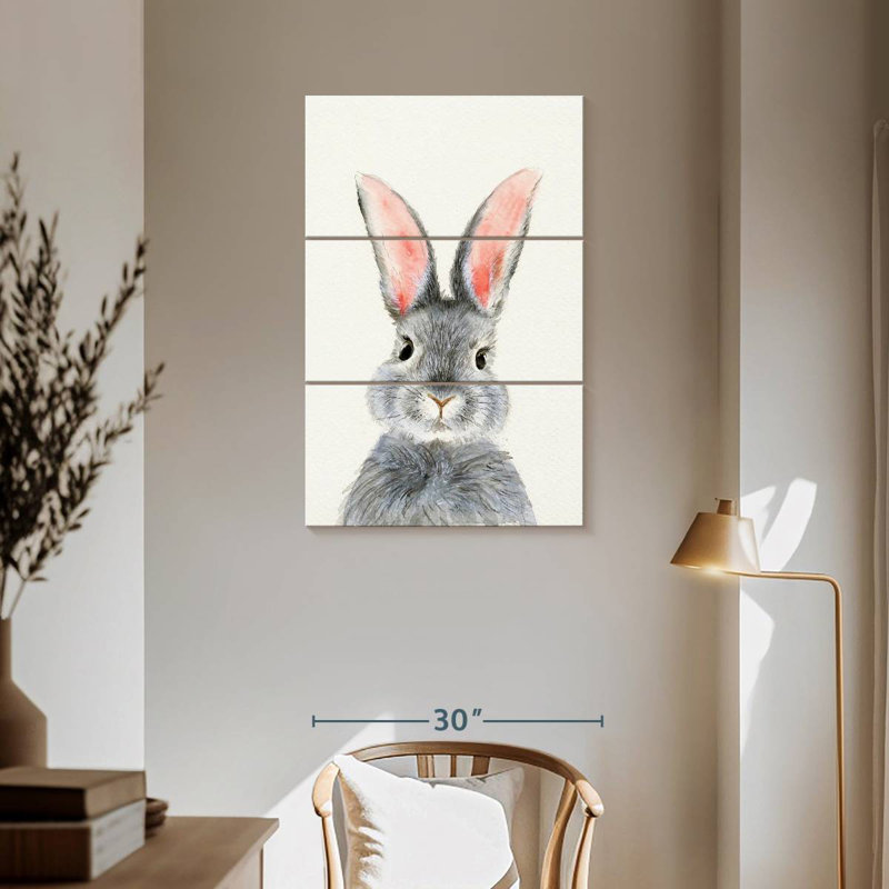 Brampt Fluffy Gray Bunny, 57" H x 36" W