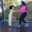 Meadville Freeport Park 244cm Hexagon Backyard Trampoline with Safety Enclosure