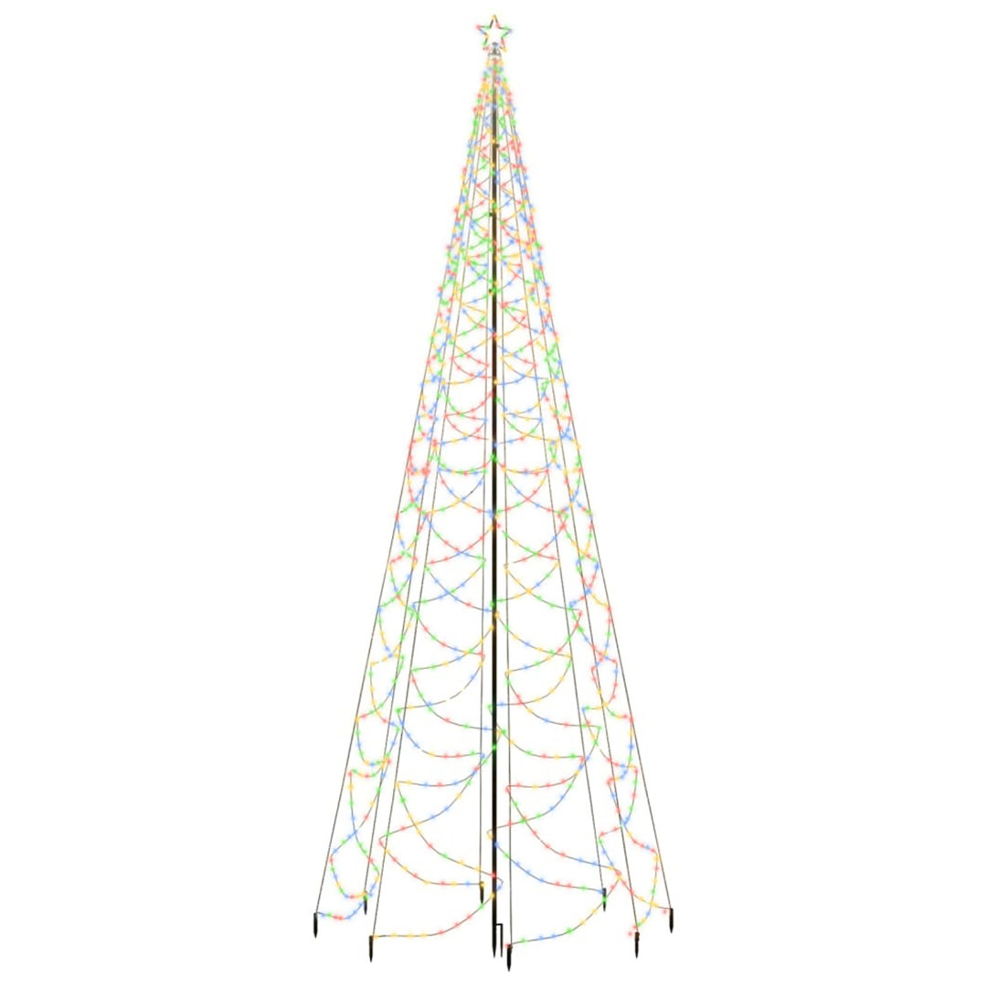 LED-Weihnachtsbaum mit Metallstange 1400 LEDs Mehrfarbig 5 m