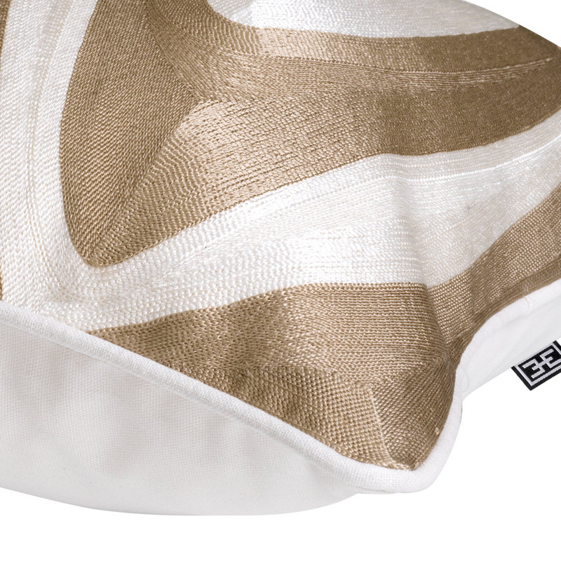 Coura Lumbar Pillow Cover & Insert, Beige/White Abstract