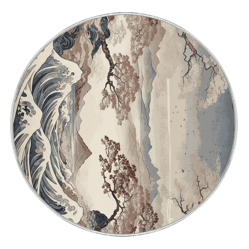 Petal Currents Rug, Round 7'