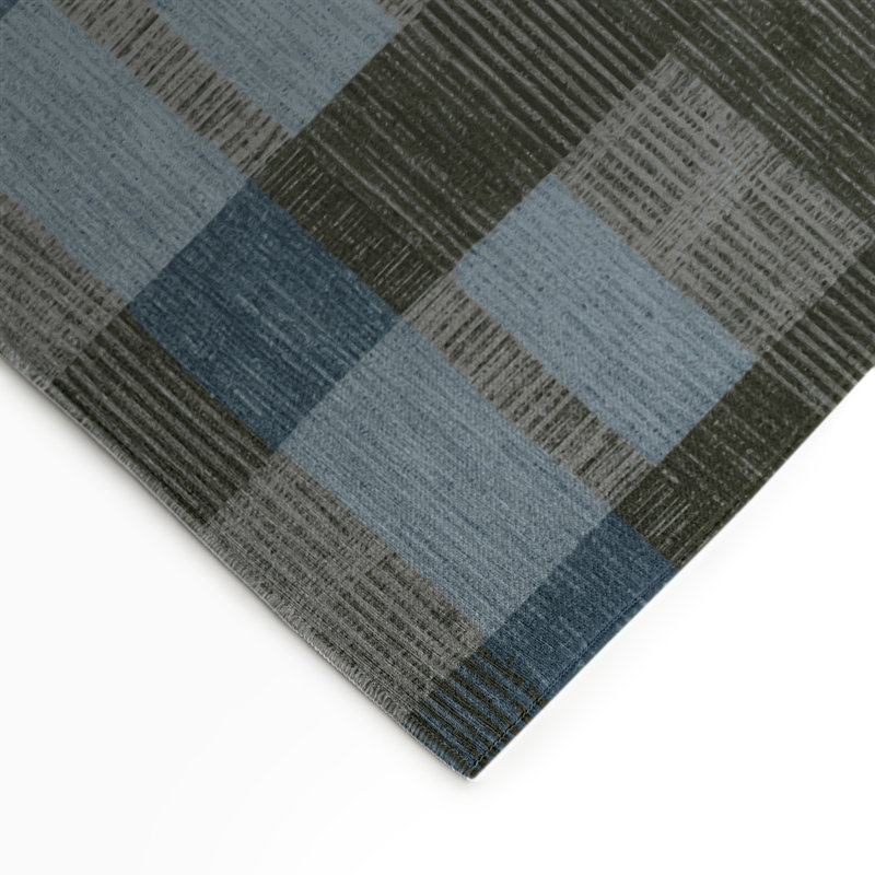 Tapis d'intérieur et d'extérieur à carreaux gris