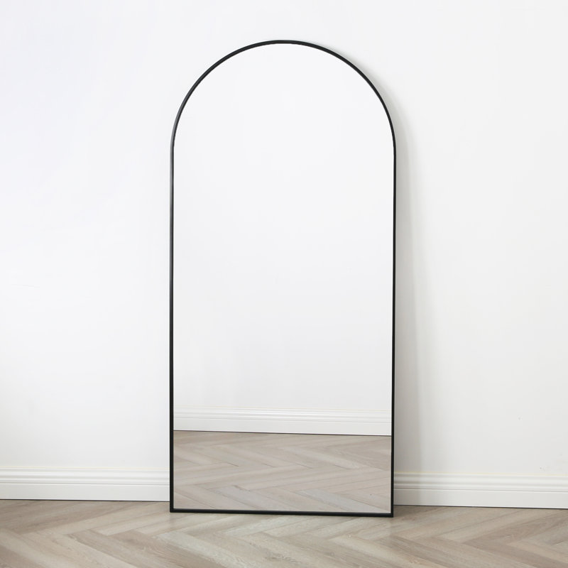 Stoneridge Metal Arch Floor Mirror, Black