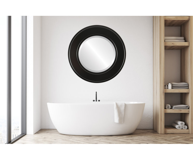 Miroir d'appoint Wirksworth, H 19 po x l 19 po, Noir mat