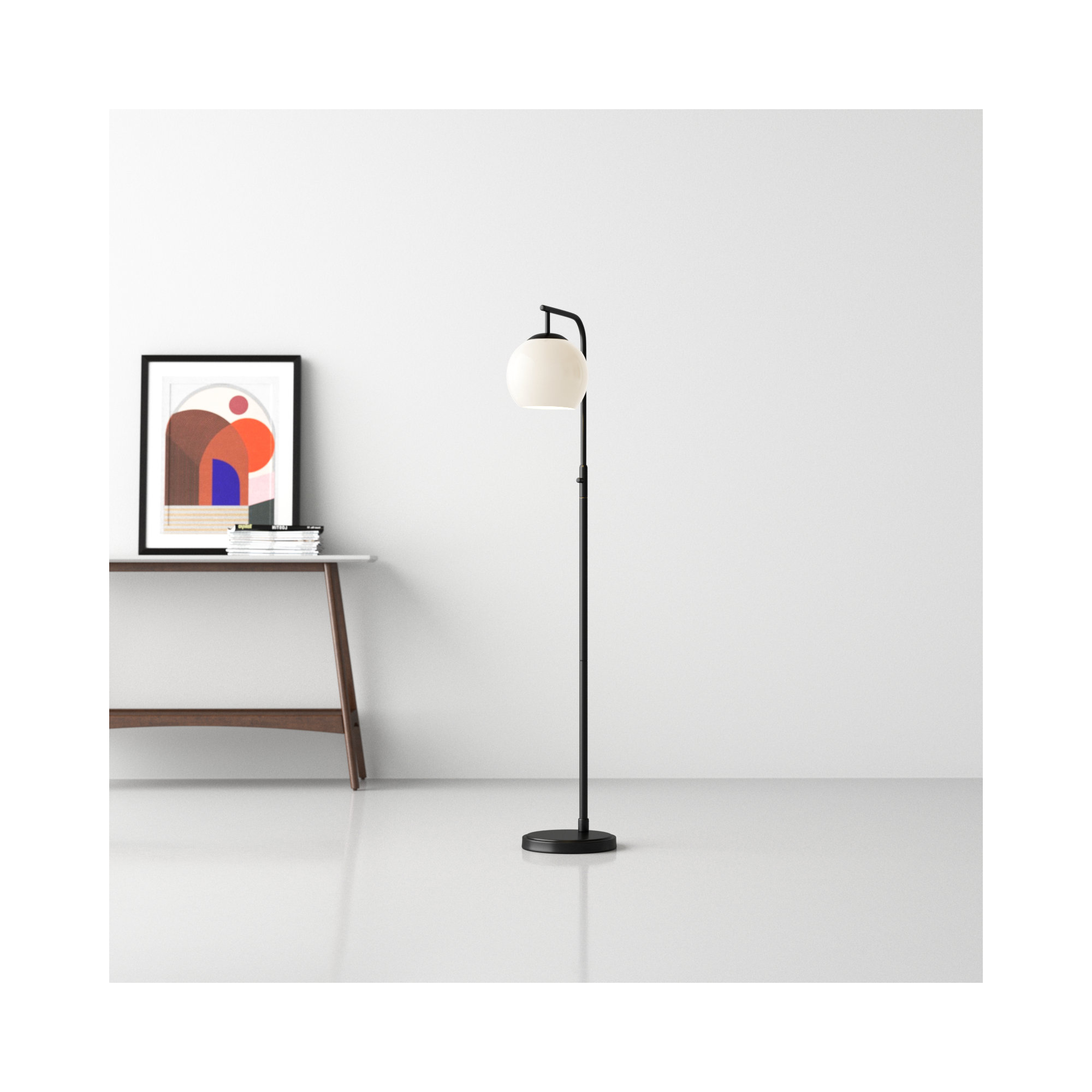 Claire 58.5'' Floor Lamp, White, Black