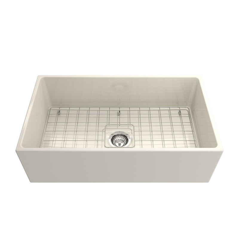 33'' L Farmhouse Kitchen Sink, Biscuit