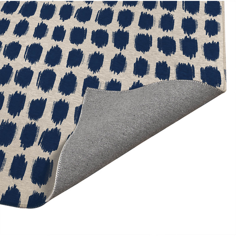 Tapis de bureau léger à pois, L 60 po x P 84 po, Marine
