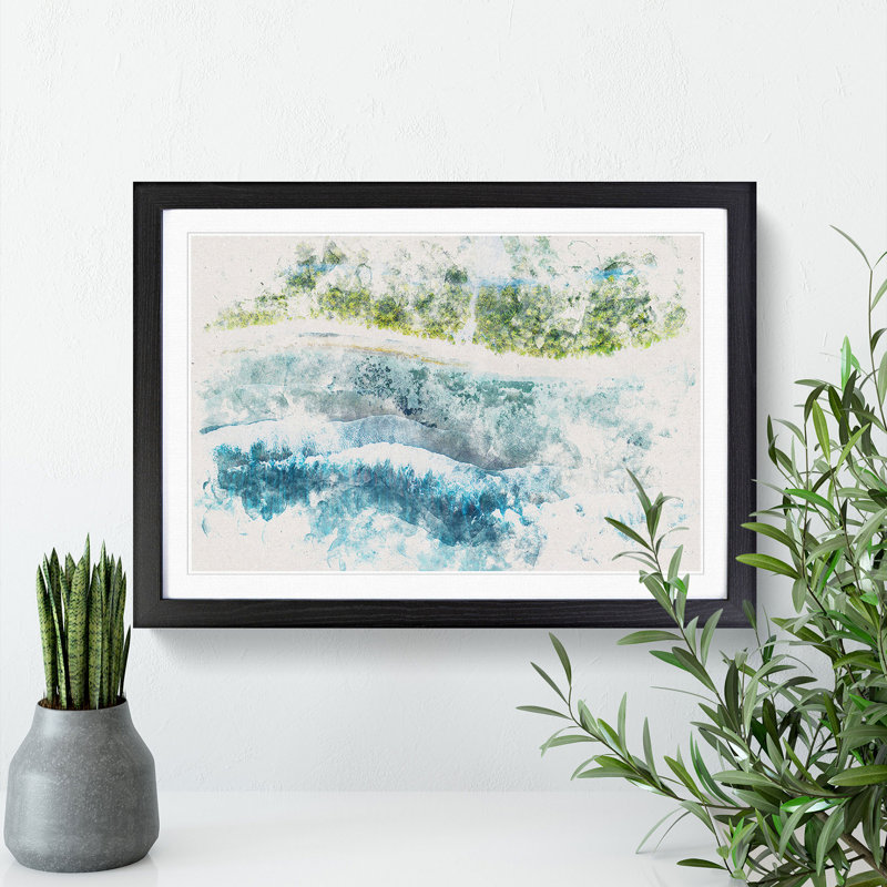 Over the Maldives - Picture Frame Graphic Art Print, 62cm H x 87cm W x 2cm D, Black Framed
