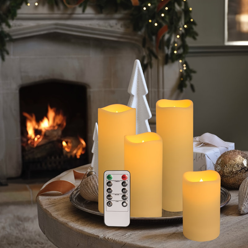 24 Indoor Outdoor Flameless Candles/Set, LED Candles, with 4 Remote Controls And Timer (4 "High 5" "6" *2). 2"") Halloween Wedding Decoration, Home Decoration, Gift Giving, Battery Powered (No Plug) IP44