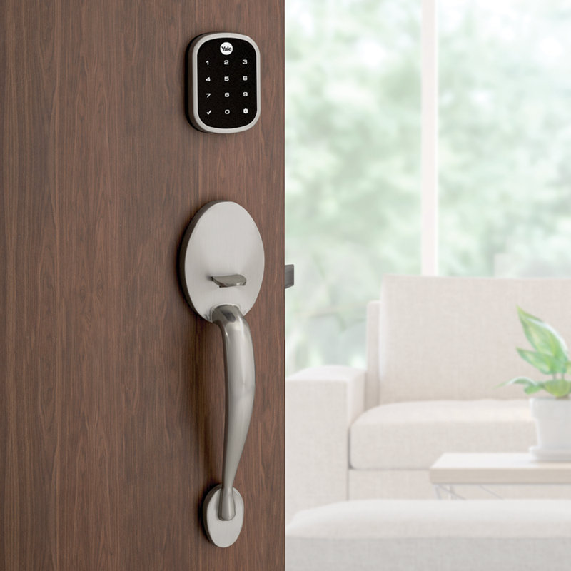 Pêne dormant à écran tactile Assure Lock SL Key avec ZigBee, Nickel satiné