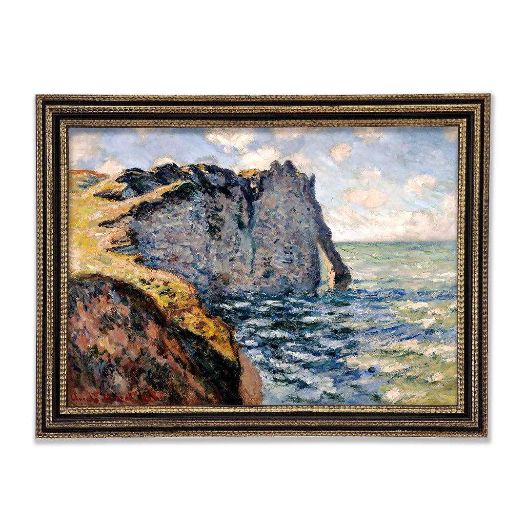 Monet Die Klippe von Aval bei Etretat Gerahmter Druck