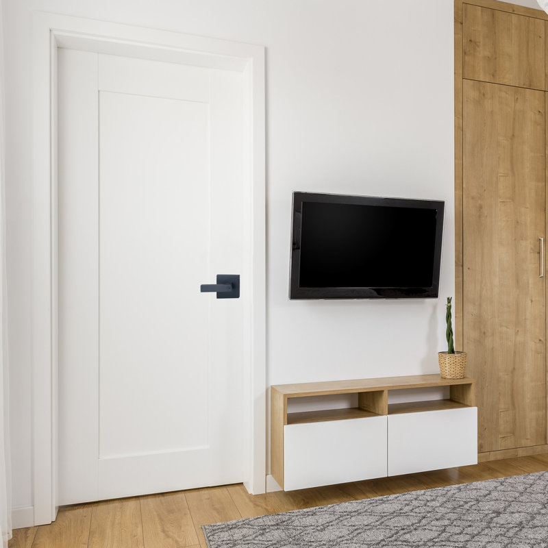 Karsen Door Lever with Karsen Rosette, Matte Black