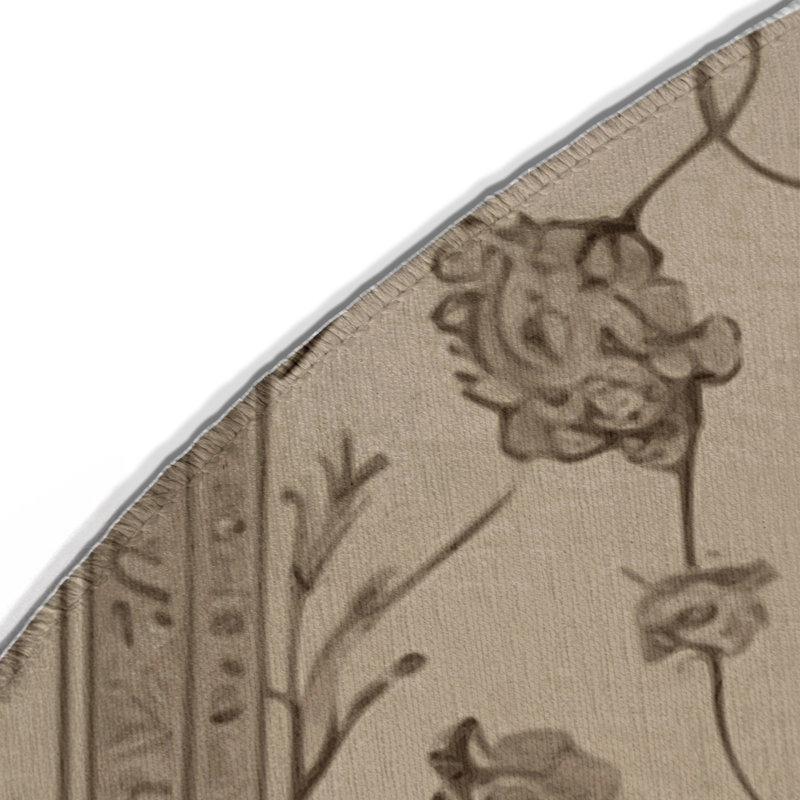 Tapis gris d'intérieur et d'extérieur Tabriz, Rond 5 pi