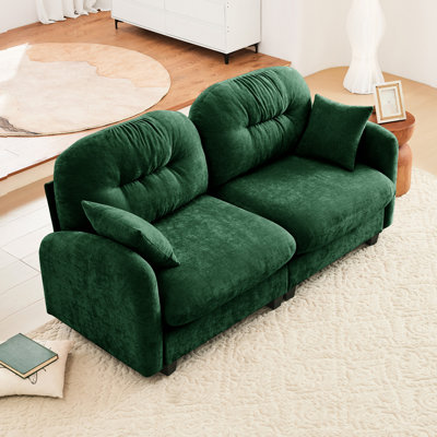 Canapé d'angle modulaire en chenille avec 2 places, coussins inclus, élégant et ergonomique, idéal pour la maison et les espaces de vie. Combinaison flexible.