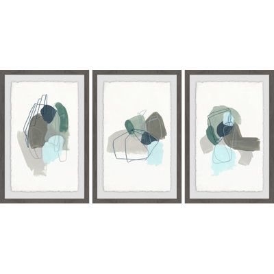 «Coda IX Triptych», ensemble de 3 reproductions d'art sur papier encadrées