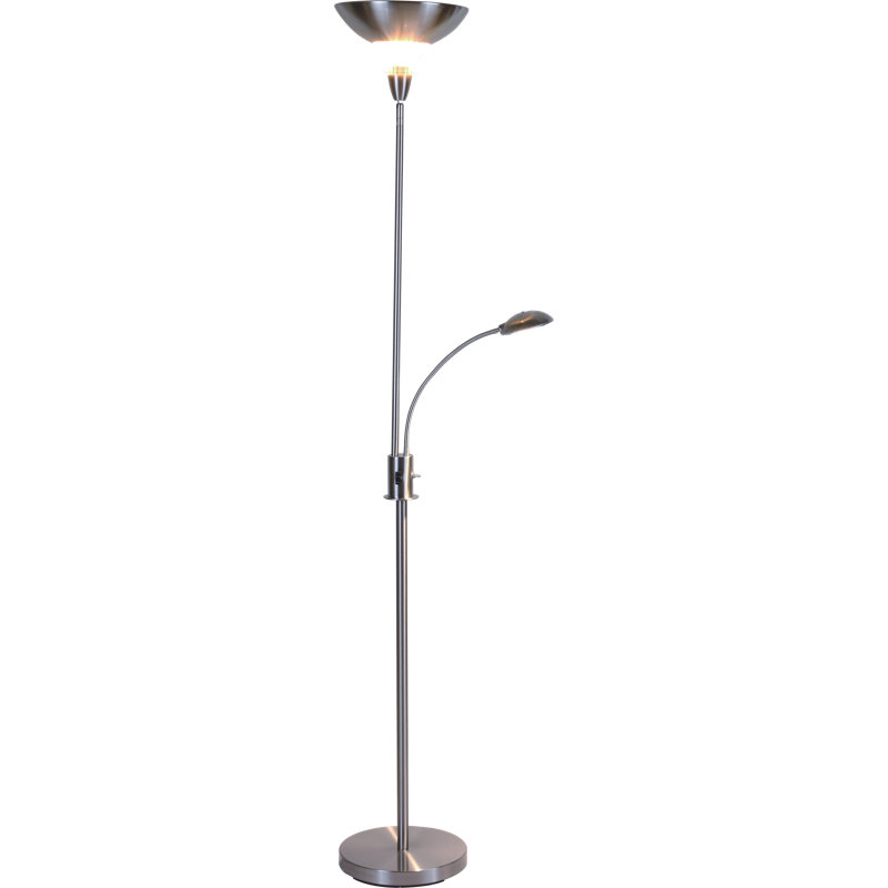 Paisley 72.5'' Brushed Steel Torchiere Floor Lamp