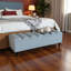 Repose-pieds rectangulaire en tissu bleu clair H 14,9 po x P 15,25 po x P 47,85 po Claes-1642729575
