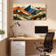 «Geometric Mountain Landscape», ensemble de 1 reproduction d'art sur toile tendue sur toile-455507117