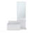 23.6" Wide 3-Tier Shelf  Floating  Mirror Console Table, Full Extension Drawer White-1760380129