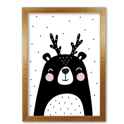 Black Bear With Antlers - Painting